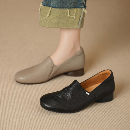 HAJINK Round Toe Soft Sole Sheepskin Loafer Shoes 03