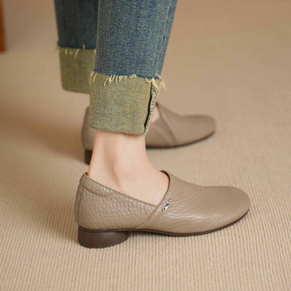 HAJINK Round Toe Soft Sole Sheepskin Loafer Shoes 08