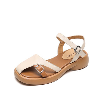 half open toe mid block heel closed toe roman leather s 05