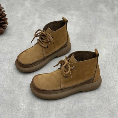handmade flat sole genuine leather short boots for spri 03