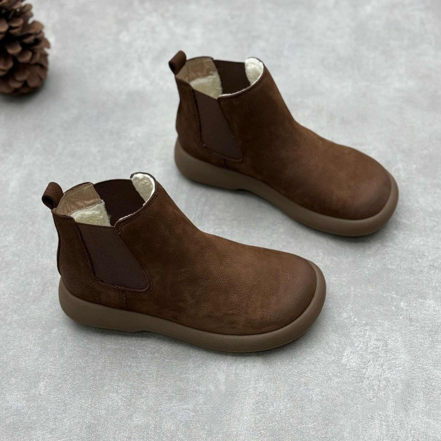 handmade fleece lined soft sole leather chelsea boots f 03