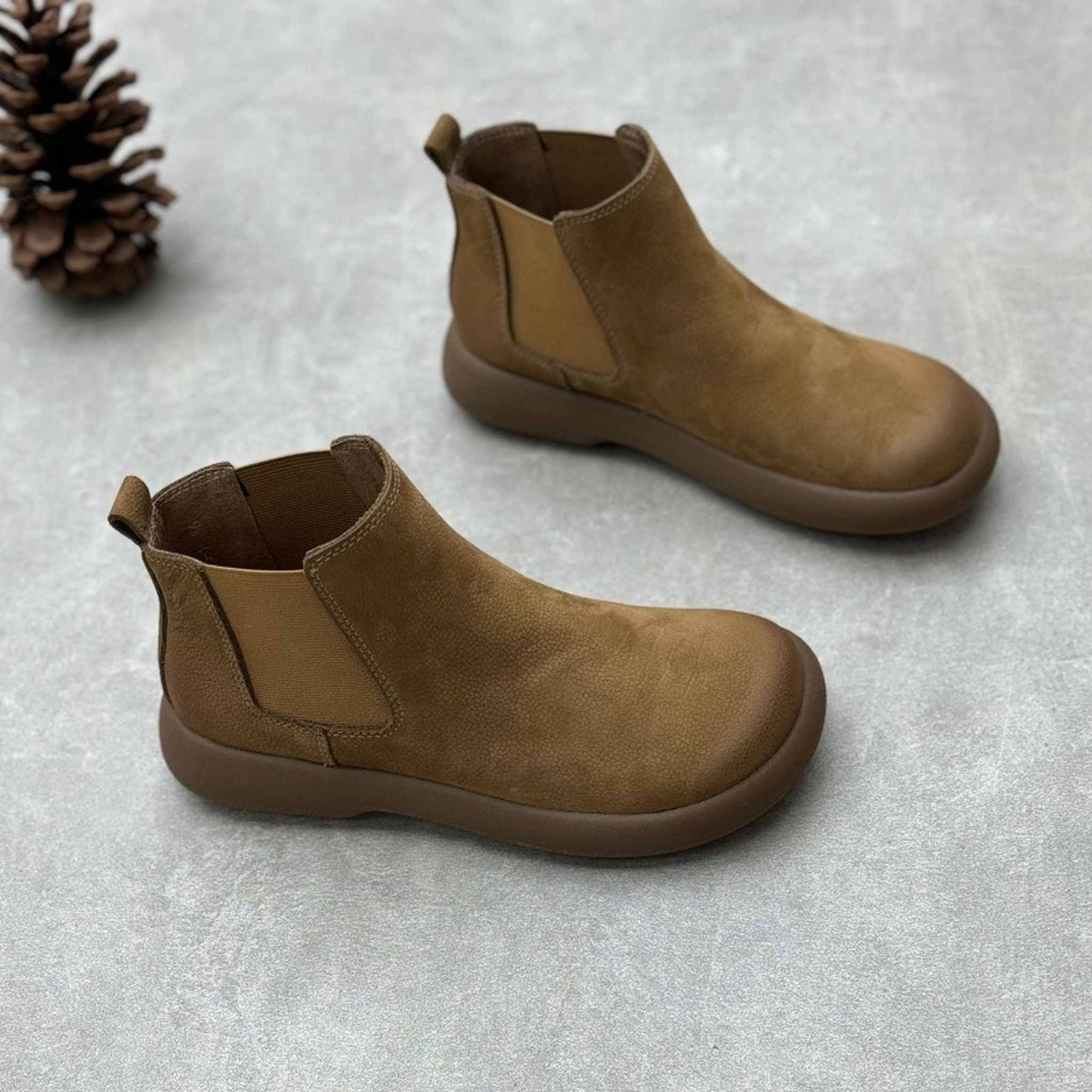 handmade fleece lined soft sole leather chelsea boots f 06