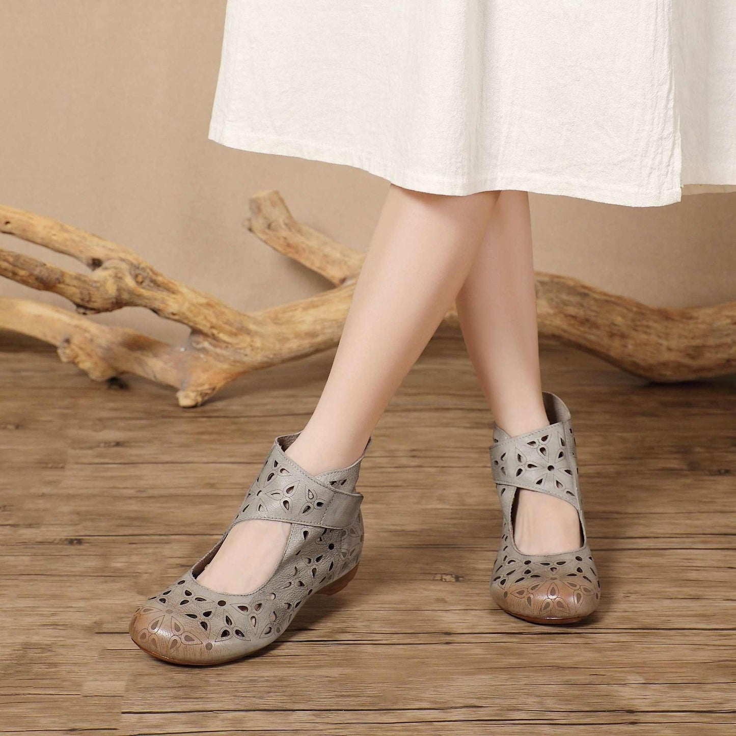 handmade hollow national style one pedal roman sandal b 07