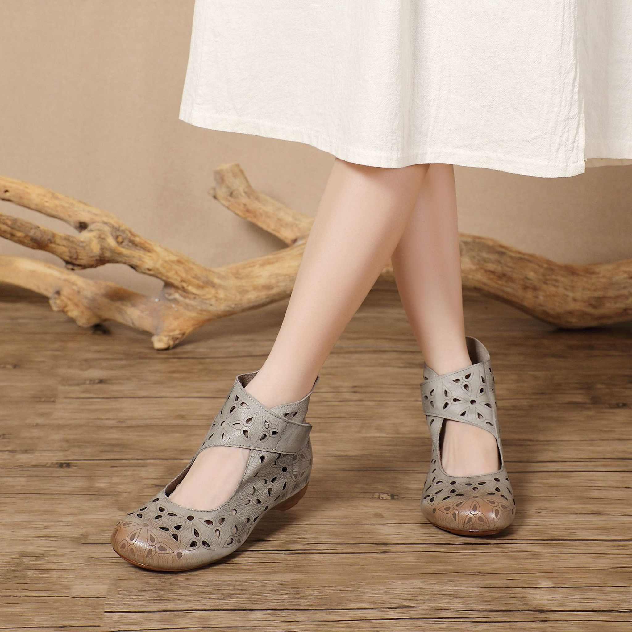 handmade hollow national style one pedal roman sandal b 07