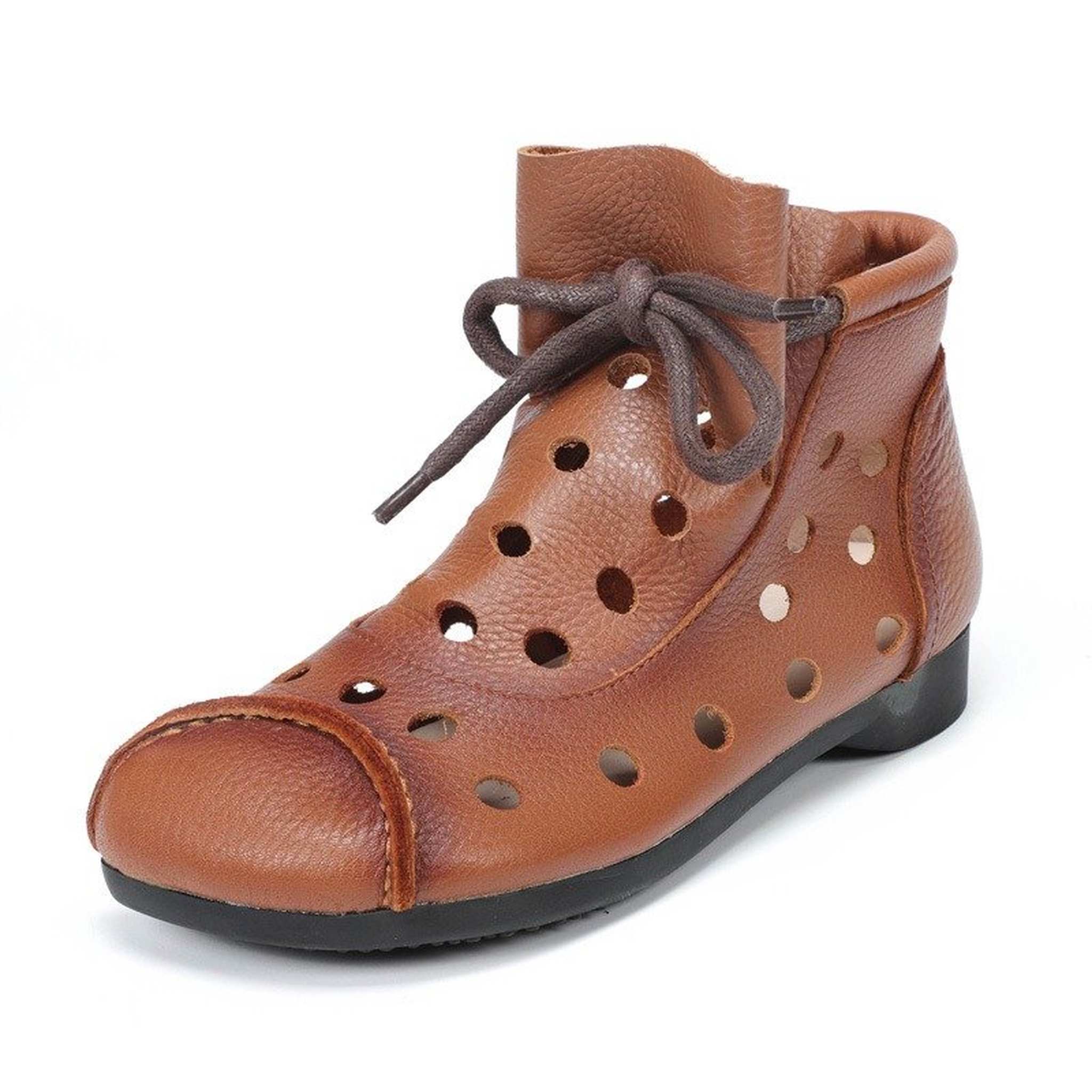 hollow breathable full grain leather sandal boots for s 05
