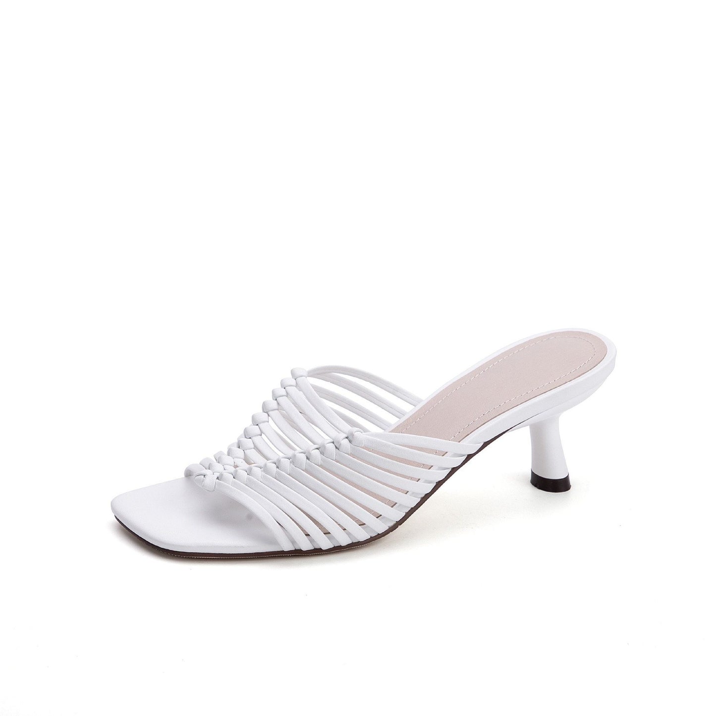 open toe woven stiletto heel mule sandals for summer in 02