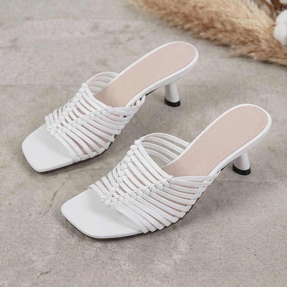 open toe woven stiletto heel mule sandals for summer in 09