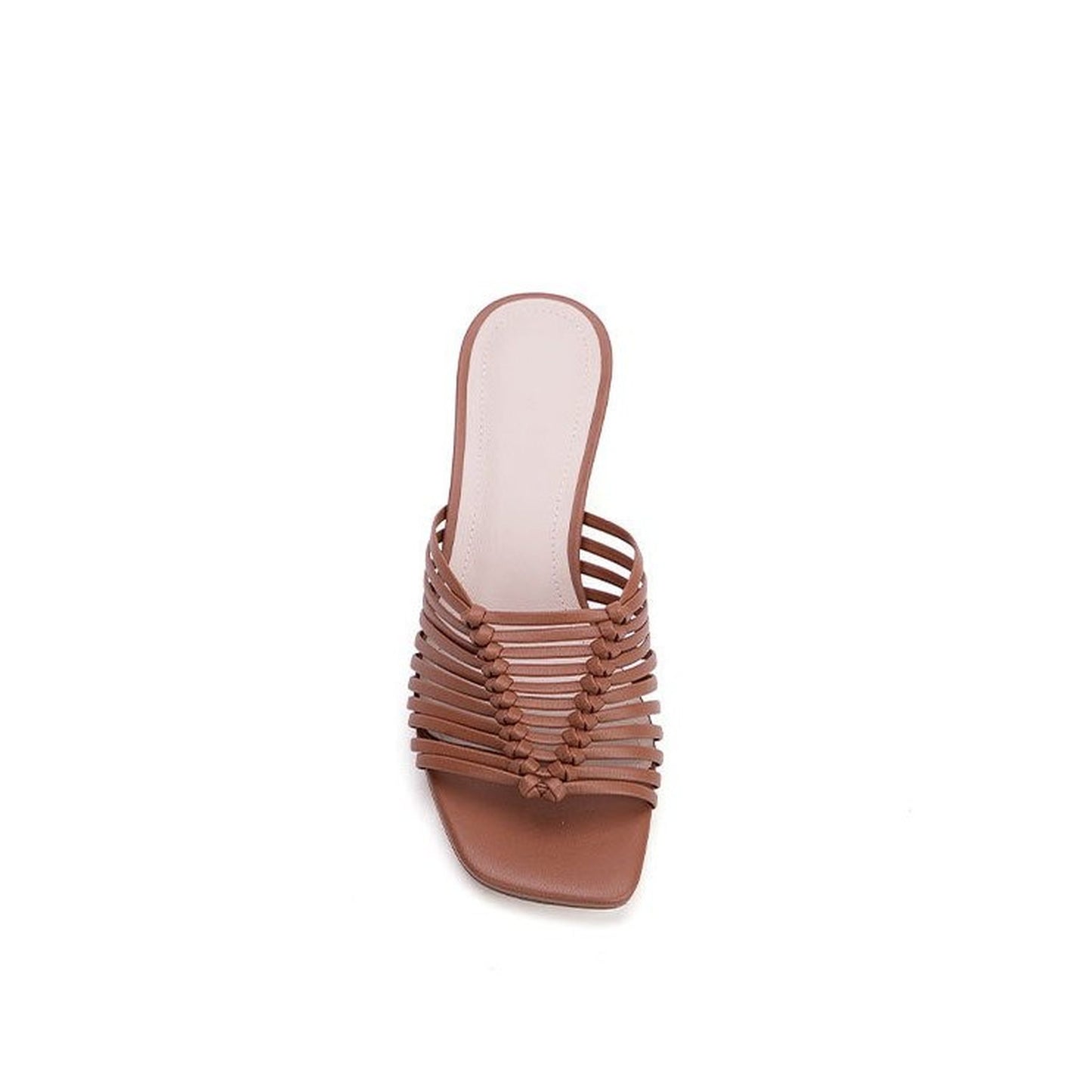 open toe woven stiletto heel mule sandals for summer in 10