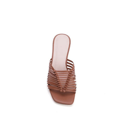 open toe woven stiletto heel mule sandals for summer in 10