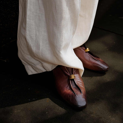 retro old money slip on deep cut leather loafers for sp 07
