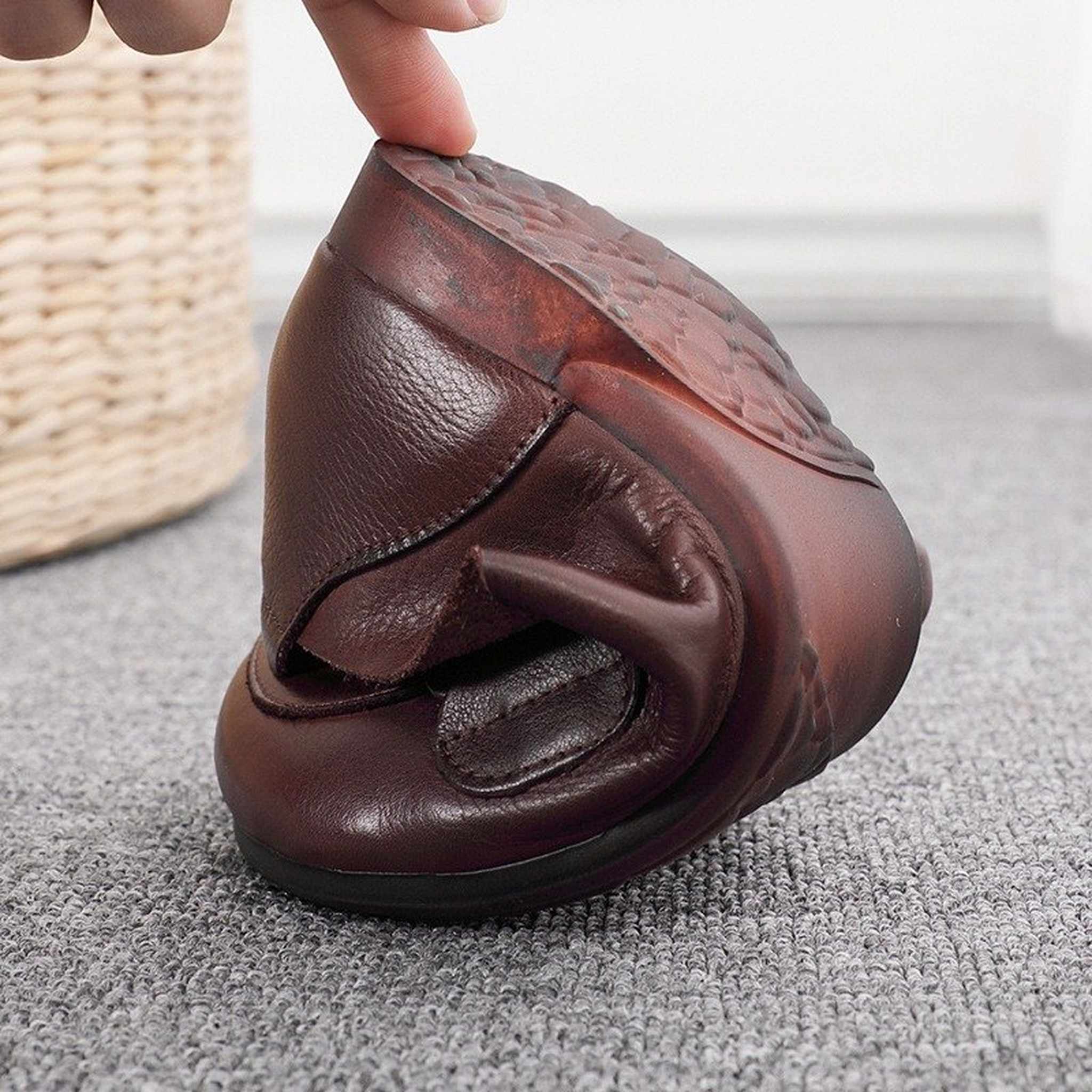 soft cowhide slip on flat loafers for spring in curry 04
