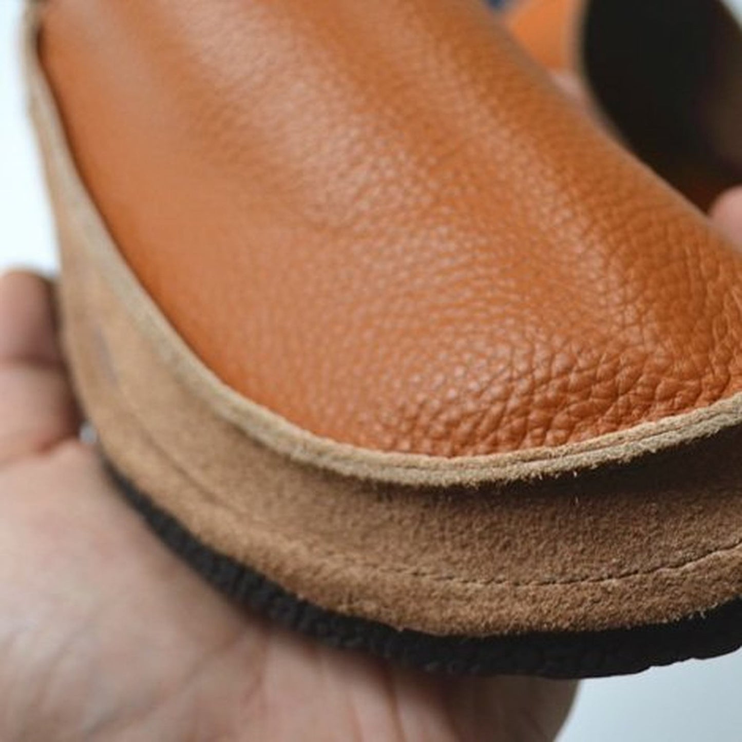 soft flat cowhide round toe deep mouth slip on shoes in 10