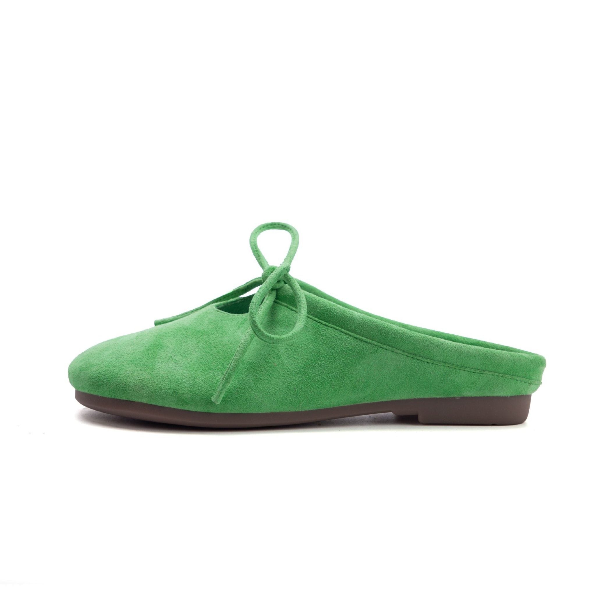 soft sheepskin closed toe half slippers for spring in l 08