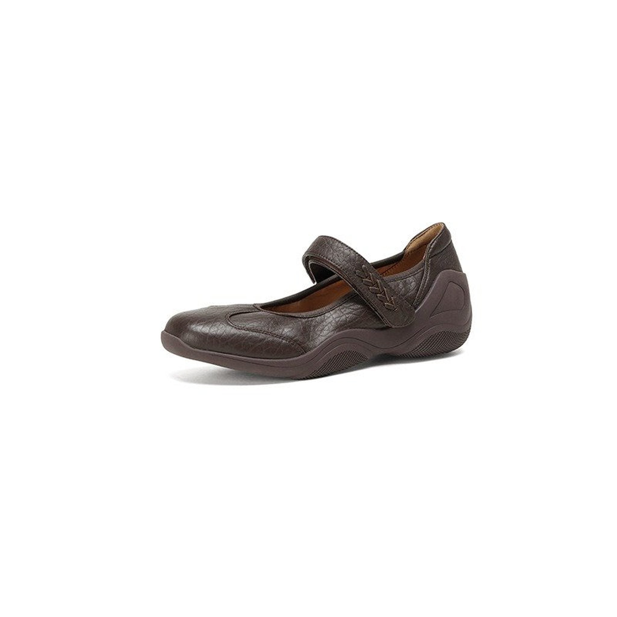 soft sheepskin thick soled round toe mary jane flats fo 04