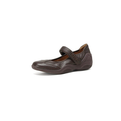 soft sheepskin thick soled round toe mary jane flats fo 04