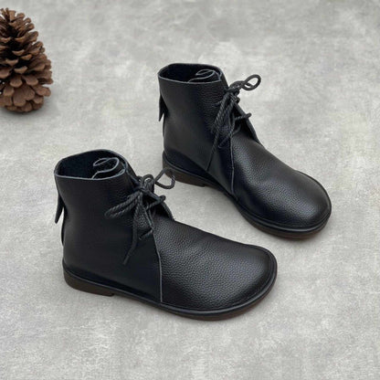 soft sole round toe british leather boots in black brow 02