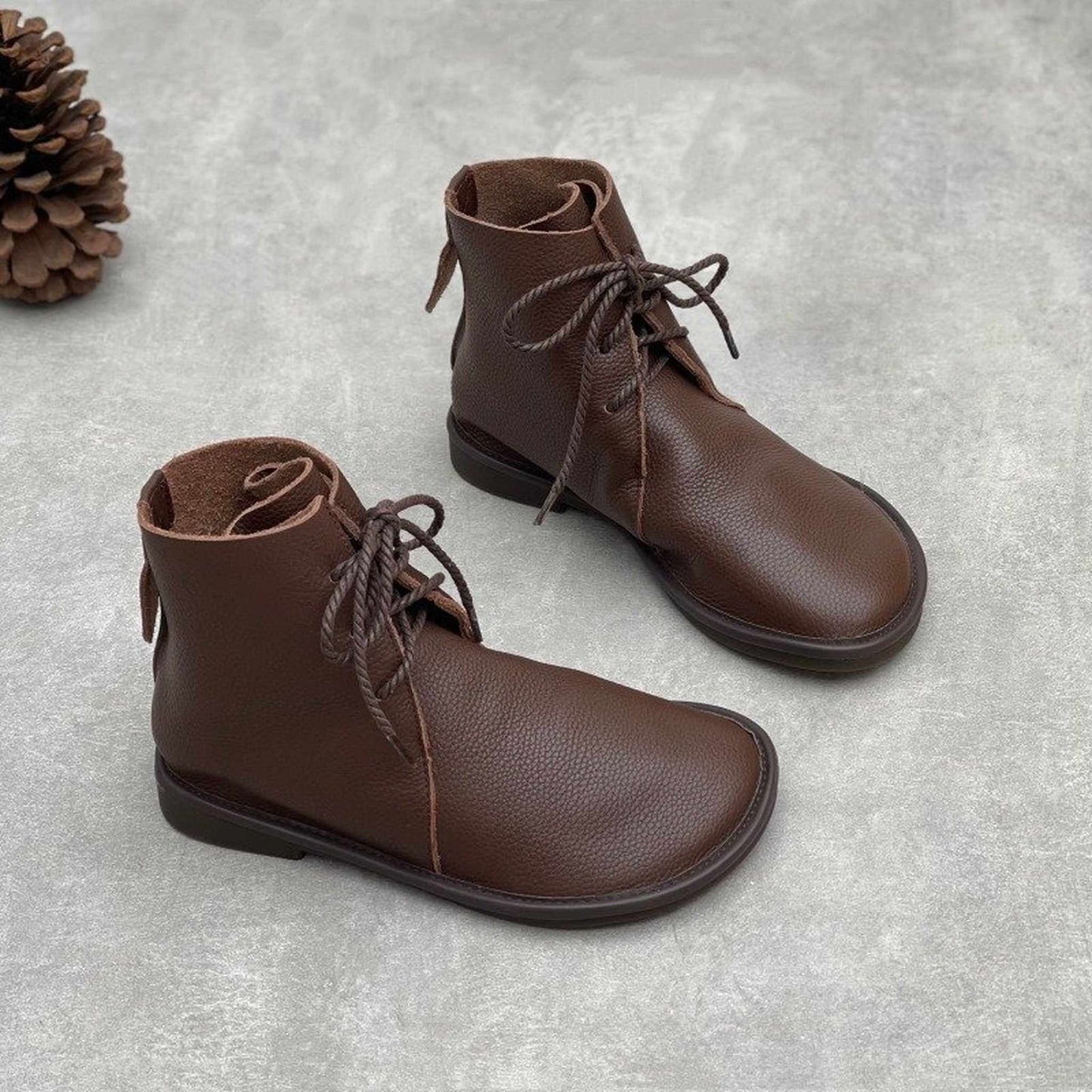 soft sole round toe british leather boots in black brow 03