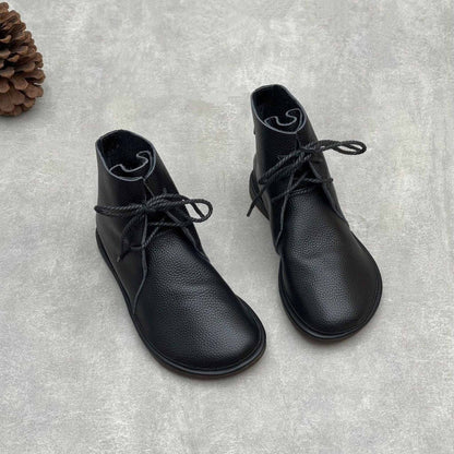 soft sole round toe british leather boots in black brow 05