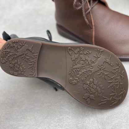 soft sole round toe british leather boots in black brow 09