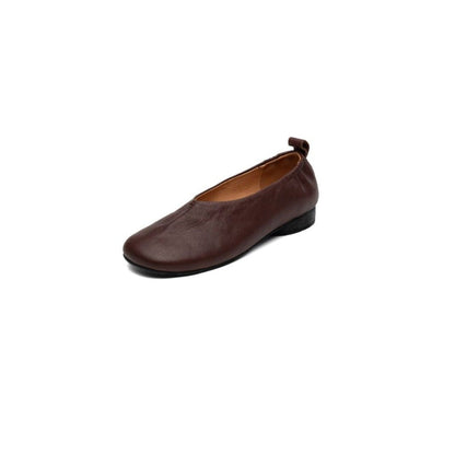 soft washed horse leather vintage round toe low heel fl 03