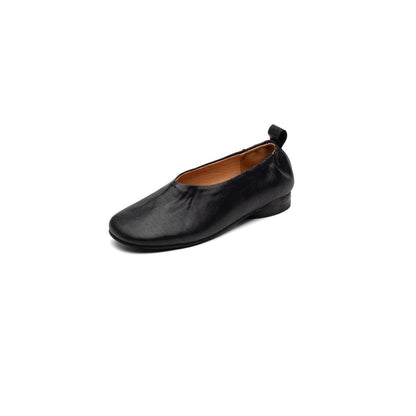 soft washed horse leather vintage round toe low heel fl 04