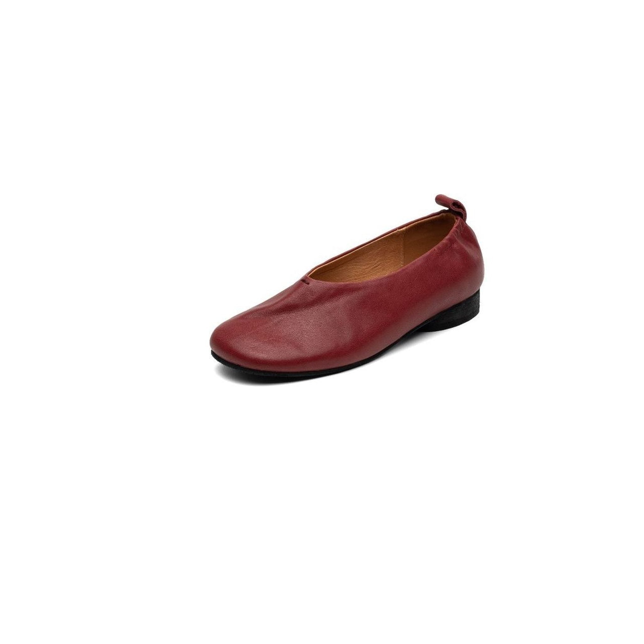 soft washed horse leather vintage round toe low heel fl 06