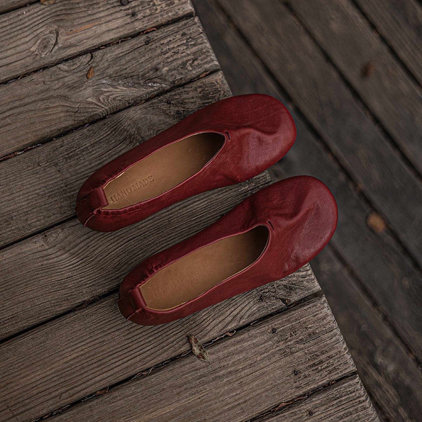 soft washed horse leather vintage round toe low heel fl 14