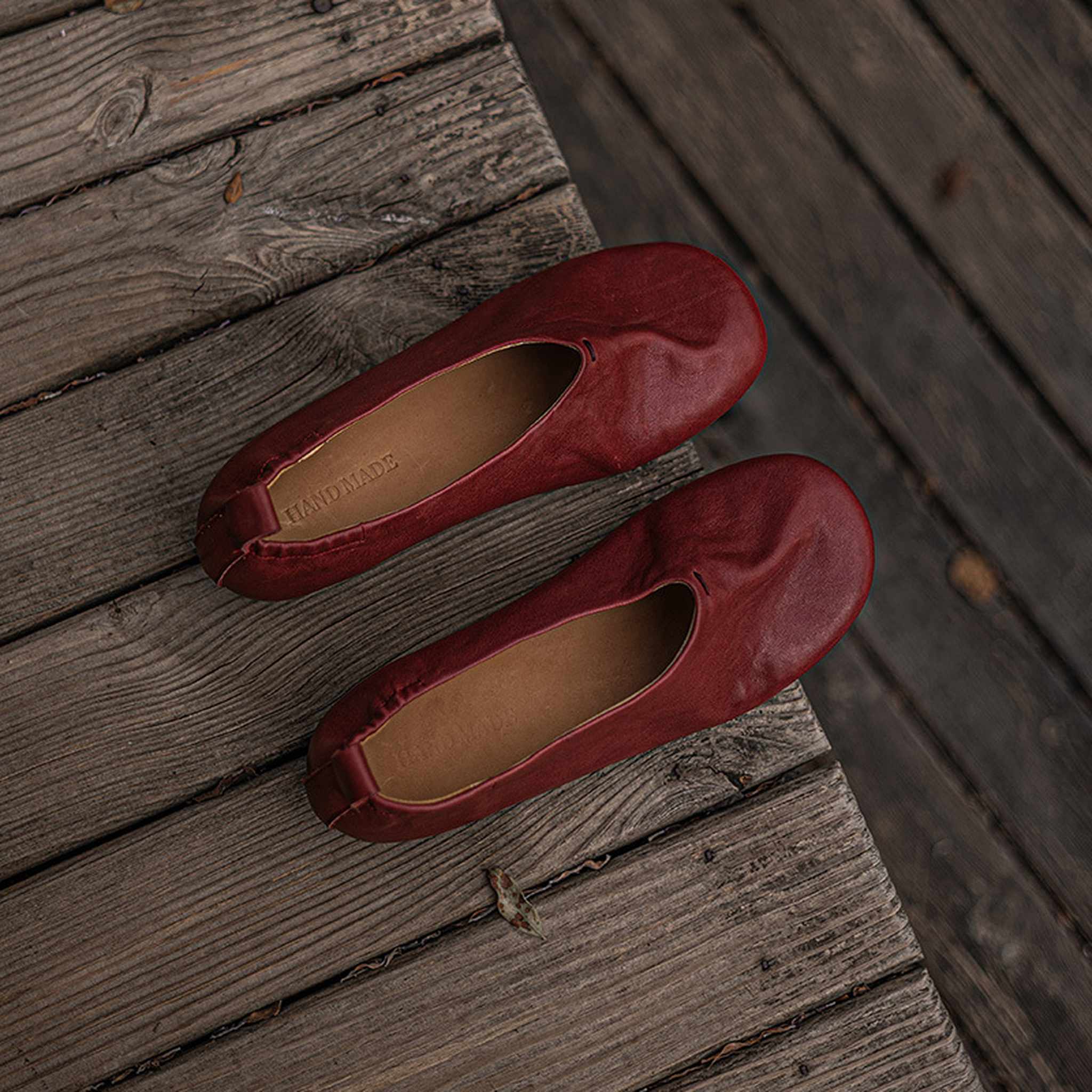soft washed horse leather vintage round toe low heel fl 14
