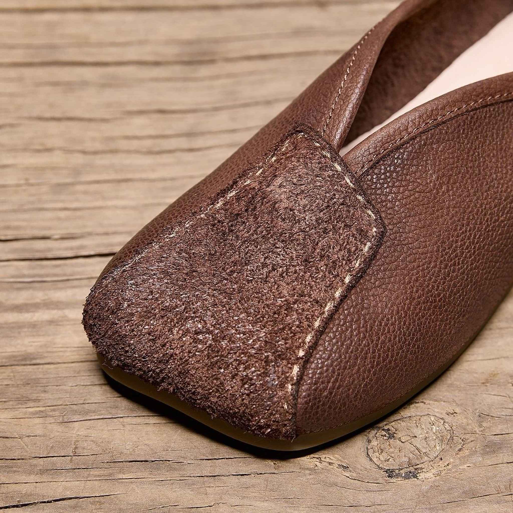 square toe low chunky heel comfort flats for spring in  02