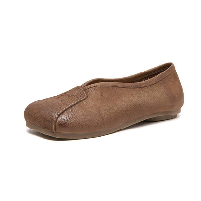 square toe low chunky heel comfort flats for spring in  06