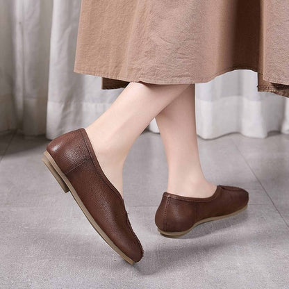 square toe low chunky heel comfort flats for spring in  09