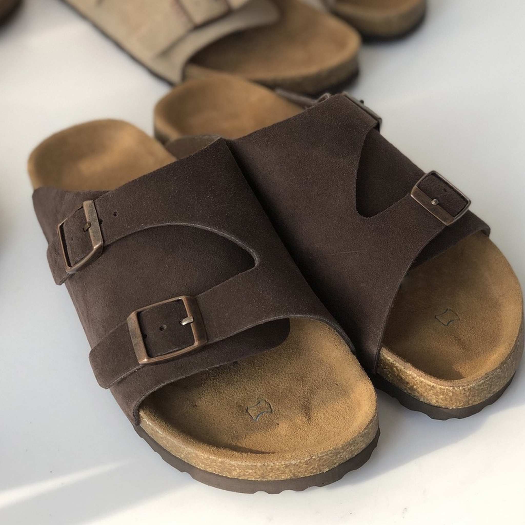 thick bottom double buckle cork sandal slippers for sum 04