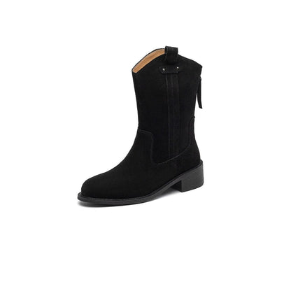 thick heel western cowboy short boots for autumn in bla 07