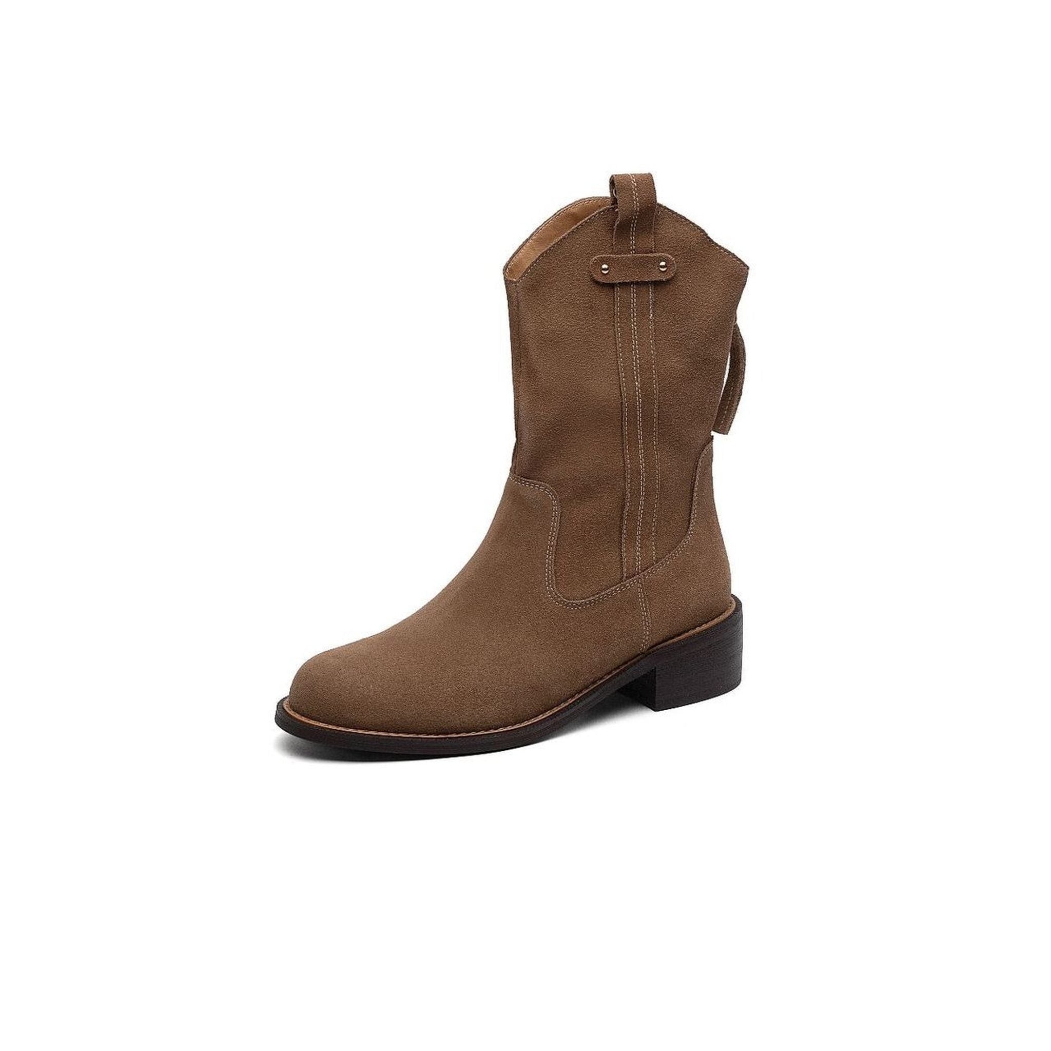 thick heel western cowboy short boots for autumn in bla 09