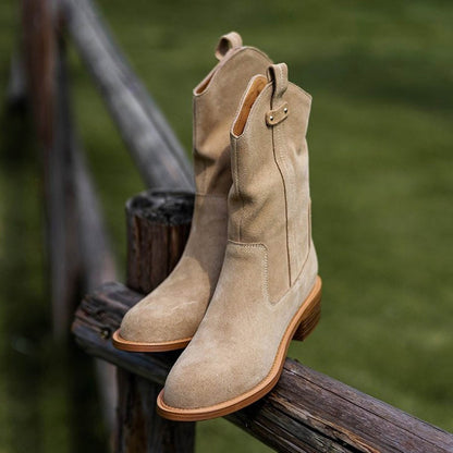 thick heel western cowboy short boots for autumn in bla 10