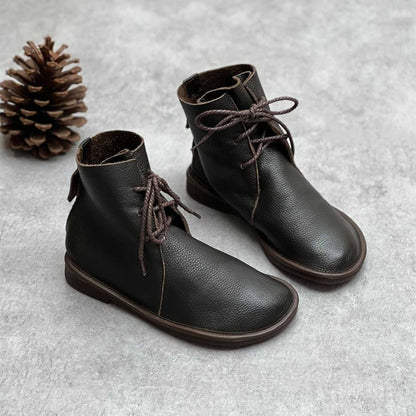 vintage soft leather round toe chelsea martin boots in  02