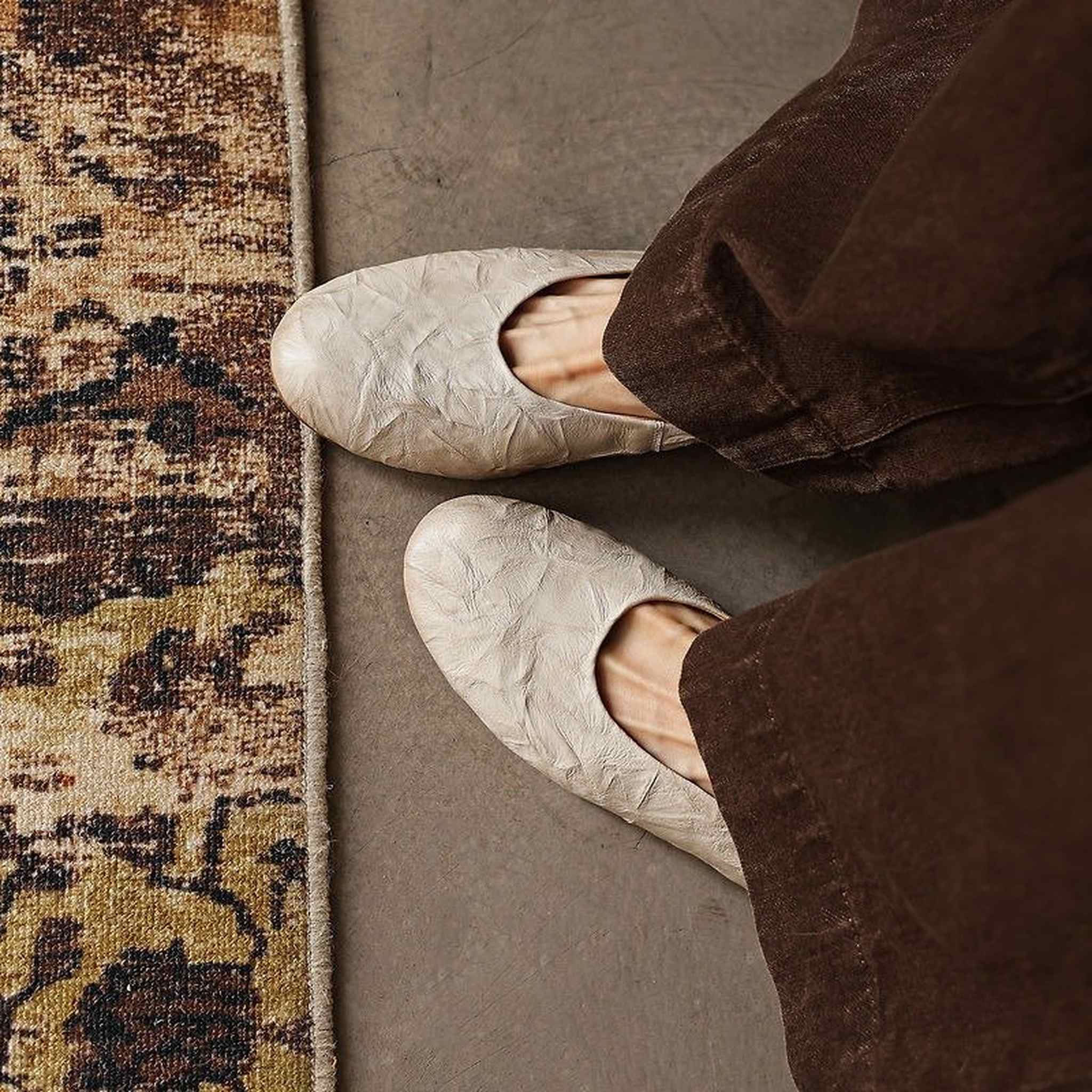 Women's Genuine Leather Leather Flat Flats in Creamy White/Black/Burgundy 08