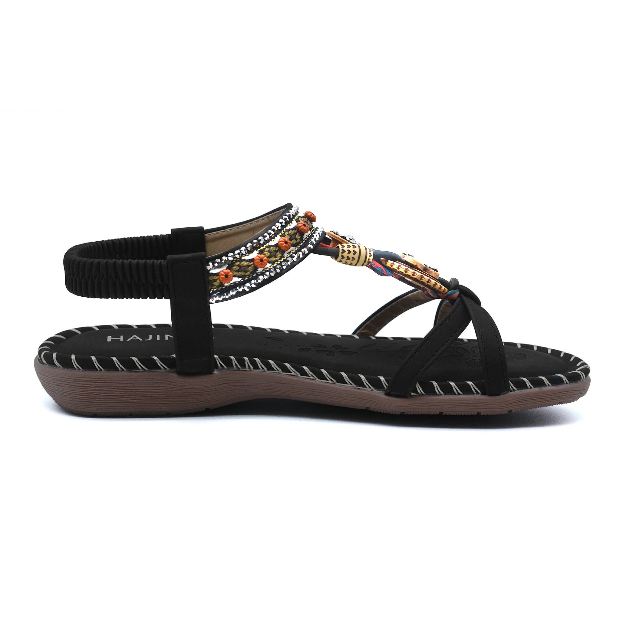 hand braided strap bohemian sandals close-up