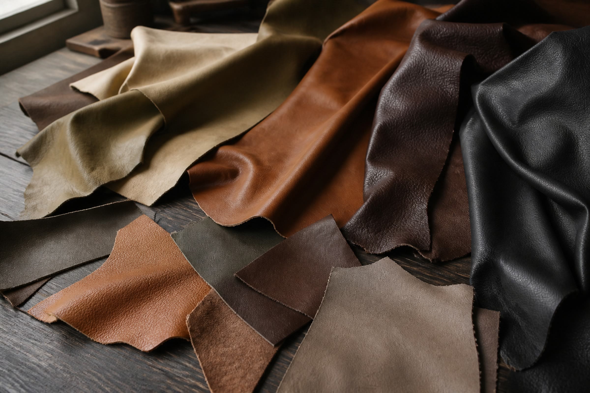 Premium leather hides selected for this pair